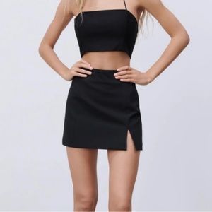 Zara Black Mini Skirt with Slit